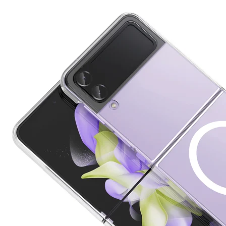 Samsung Galaxy Z Flip 4 Kılıf M-Safe Şarj Özellikli Ultra İnce Sert PC Uyumlu Açık London Kapak