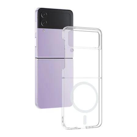 Samsung Galaxy Z Flip 4 Kılıf M-Safe Şarj Özellikli Ultra İnce Sert PC Uyumlu Açık London Kapak
