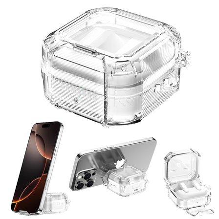 Samsung Galaxy Buds 4 Pro / Buds 4 ile uyumlu Kılıf Standlı Kilitli TPU Premium Matte Trip Case
