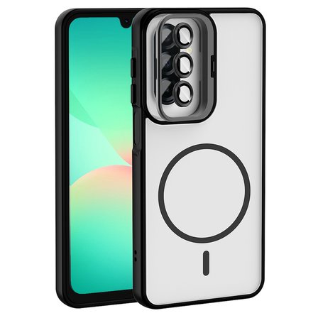 Samsung Galaxy A17 Kılıf Kamera Lens Hediyeli Standlı M-Safe Şarj Özellikli Etro Kapak