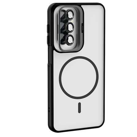 Samsung Galaxy A17 Kılıf Kamera Lens Hediyeli Standlı M-Safe Şarj Özellikli Etro Kapak