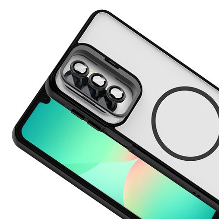 Samsung Galaxy A17 Kılıf Kamera Lens Hediyeli Standlı M-Safe Şarj Özellikli Etro Kapak