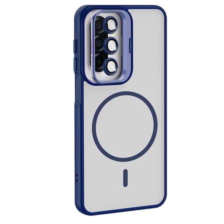 Samsung Galaxy A17 Kılıf Kamera Lens Hediyeli Standlı M-Safe Şarj Özellikli Etro Kapak