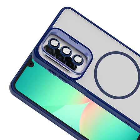 Samsung Galaxy A17 Kılıf Kamera Lens Hediyeli Standlı M-Safe Şarj Özellikli Etro Kapak
