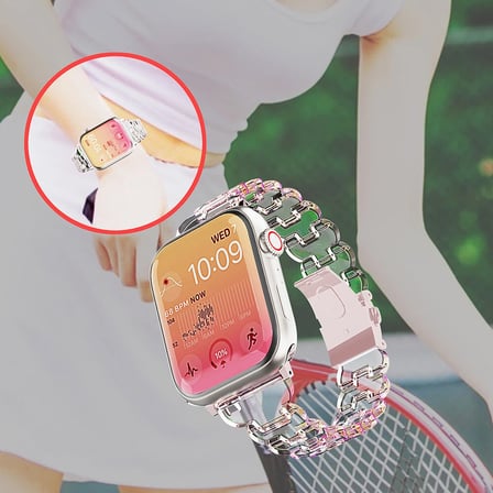 Apple Watch 10/11 42mm-38/40/41mm Kordon Hologramlı Parlak İnce Baklalı Bayanlar için Band 2/3/4/5/6/se/7/8/9