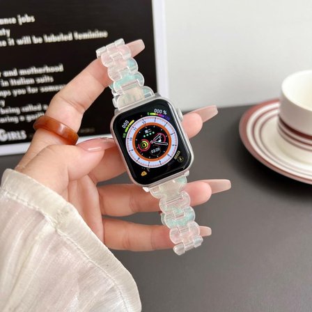 Apple Watch 10/11 42mm-38/40/41mm Kordon Hologramlı Parlak İnce Baklalı Bayanlar için Band 2/3/4/5/6/se/7/8/9