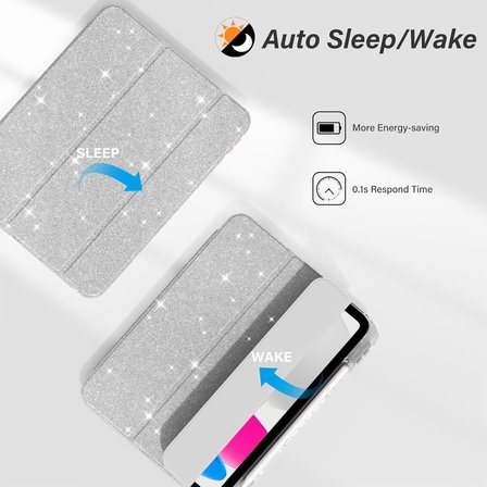 Samsung Galaxy Tab A9 8.7inç Kılıf Kalem Bölmeli Trifolding Case X110 X115 X117