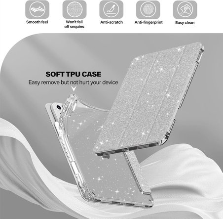 Samsung Galaxy Tab A9 8.7inç Kılıf Kalem Bölmeli Trifolding Case X110 X115 X117