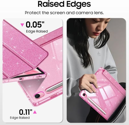 Samsung Galaxy Tab S9 X710 X716 X718 Kılıf Kalem Bölmeli Trifolding Case(12.4inç Değildir)