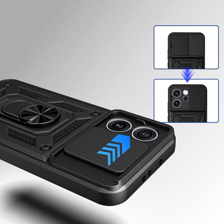 Oppo Reno 15 Kılıf Kamera Korumalı Zırh Tank Sürgülü Vega Kapak