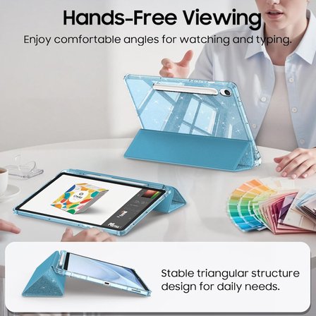 Samsung Galaxy Tab S10 Lite FE/S10/S9 FE/S9 Kılıf PU Deri Smart Standlı Case(12.4inç Değildir)