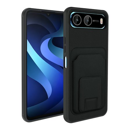 İnfinix Hot 60i 5G Kılıf Kartlık Hazneli Standlı TPU Bikart Kapak
