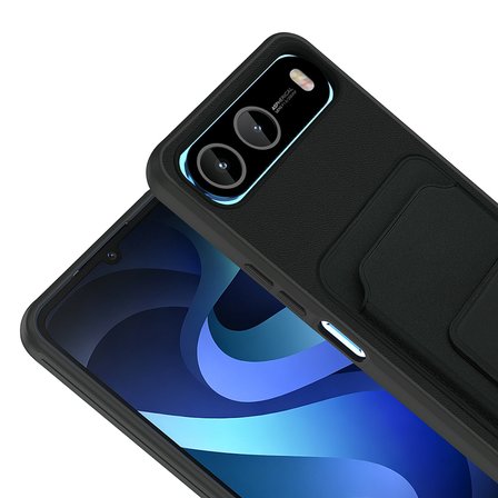 İnfinix Hot 60i 5G Kılıf Kartlık Hazneli Standlı TPU Bikart Kapak