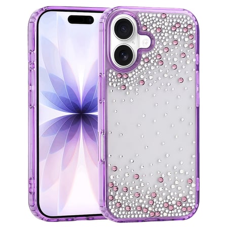 Apple iPhone 17 Kılıf Parlak Işıltılı Damla Taşlı Şeffaf Pera Silikon Kapak