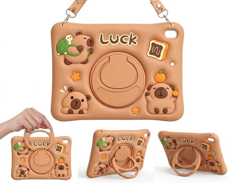Apple iPad 11.Nesil A16 11inç/10.Nesil 10.9inç Kılıf Cute Dolls Standlı Eğlenceli 3D Karekterli Çocuk Kılıfı