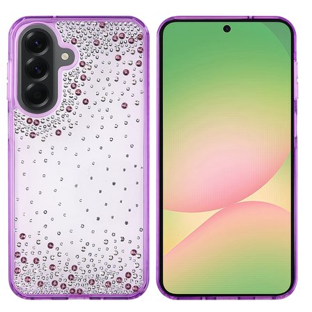 Samsung Galaxy A56 Kılıf Parlak Işıltılı Damla Taşlı Şeffaf Pera Silikon Kapak