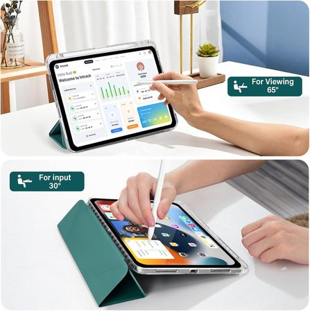 Apple iPad Air 11inç M4/M3/M2 Air 4/5.Nesil 10.9 Kılıf Mika Trifolding Şeffaf Kalem Bölmeli