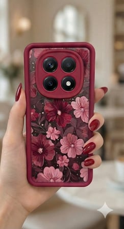 Xiaomi Redmi Note 15 Pro 4G Kılıf Kamera Çıkıntılı Renkli Çiçek Kabartmalı Silikon Kapak BS1