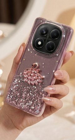 Xiaomi Redmi Note 15 Pro Plus Kılıf Kamera Çıkıntılı Renkli Çiçek Kabartmalı Silikon Kapak BS1