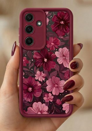 Xiaomi Redmi 15C 5G Kılıf Kamera Çıkıntılı Renkli Çiçek Kabartmalı Silikon Kapak BS1