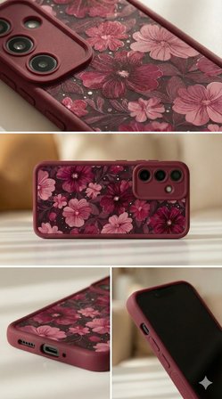 Xiaomi Redmi 15C 5G Kılıf Kamera Çıkıntılı Renkli Çiçek Kabartmalı Silikon Kapak BS1