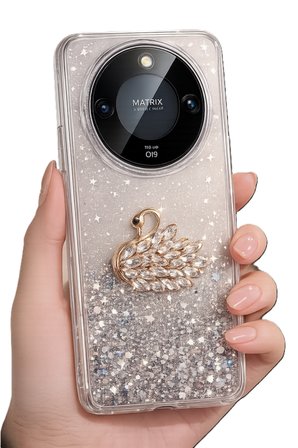 Honor Magic 8 Lite Kılıf Kamera Çıkıntılı Renkli Çiçek Kabartmalı Silikon Kapak BS1