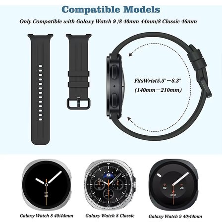 Samsung Galaxy Watch 9/8 40mm 44mm Classic 46mm Lansman 1-1 Kordon Spor Silikon Band STR-86