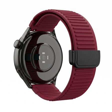 Huawei Watch GT 6/5/4/3/2 Pro 46mm Ultimate SE Elite Kordon Magnetli Çizgili Ayarlanır Silikon Band STR-85