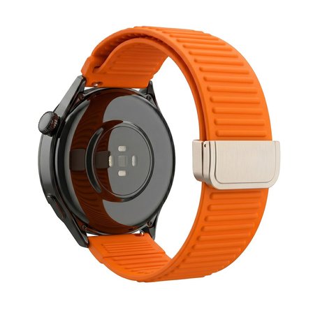 Huawei Watch GT 6/5/4/3/2 Pro 46mm Ultimate SE Elite Kordon Magnetli Çizgili Ayarlanır Silikon Band STR-85