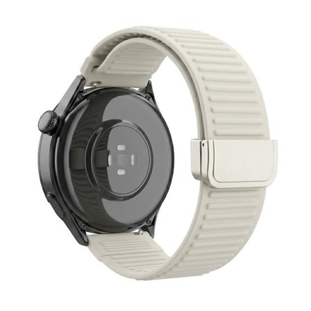 Huawei Watch GT 6/5/4/3/2 Pro 46mm Ultimate SE Elite Kordon Magnetli Çizgili Ayarlanır Silikon Band STR-85