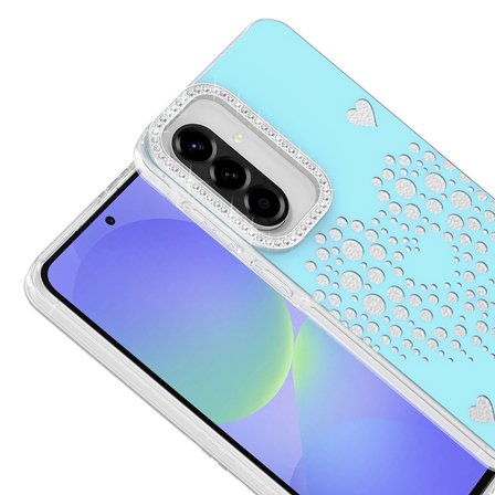 Samsung Galaxy A37 Kılıf Damla Taşlı Işıltılı Rivas Sert PC Kapak