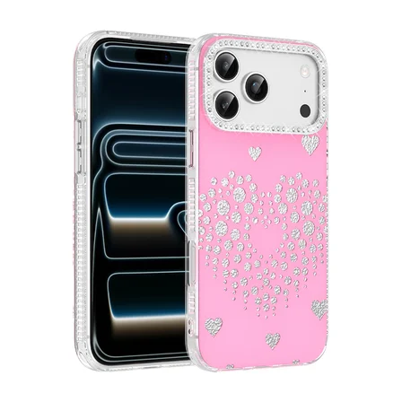 Apple iPhone 18 Pro Max Kılıf Damla Taşlı Işıltılı Rivas Sert PC Kapak
