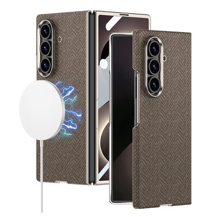 Samsung Galaxy Z Fold 8 Ultra Kılıf M-safe Şarj Özellikli İnce Dokulu Sert PC Kapak KPT-11