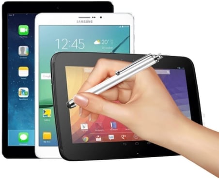 3Adet Tüm Dokunmatik Cihazlarla Uyumlu Akıllı Tahta - Tablet - Telefon Dokunmatik Kalemi Siyah