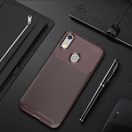 Huawei Y6S 2019 Kılıf Karbon Silikon Case