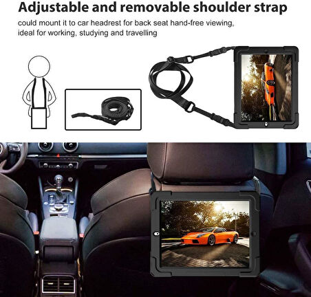 Apple iPad Mini 4 Kılıf Defender Askılı Zırhlı Tank Case A1538 A1550