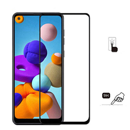 Samsung Galaxy A21S Temperli Cam Full Ekran Koruyucu