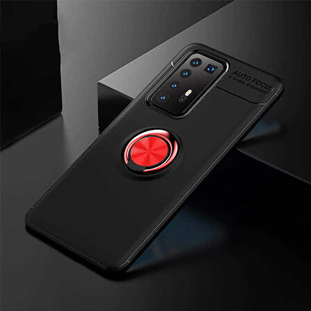 Huawei P40 Pro Kılıf Yüzüklü Magnetli Ravel Case