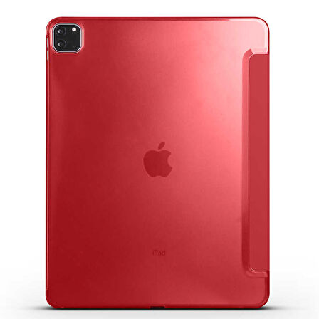 Apple iPad Pro 12.9 4. Nesil 2020 Kılıf PU Deri Smart Standlı Case A2229 A2069 A2232 A2233
