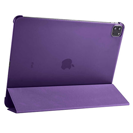 Apple iPad Pro 12.9 4. Nesil 2020 Kılıf PU Deri Smart Standlı Case A2229 A2069 A2232 A2233