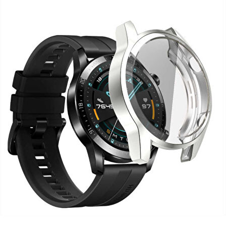 Huawei Watch GT2 46mm Parlak Renkli Ekran Koruyuculu Kasa Koruyucu 02