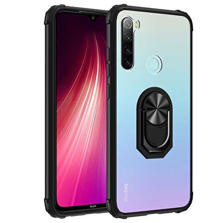 Xiaomi Redmi Note 8 Kılıf Şeffaf Sararmaz Yüzüklü Mola Kapak