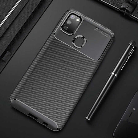 Samsung Galaxy M21 Kılıf Karbon Silikon Case