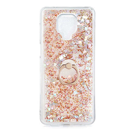 Xiaomi Redmi Note 9 Pro Kılıf İçi Sıvılı Yüzüklü Kapak