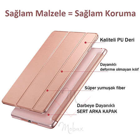 Apple iPad Air 11inç M2/M3 Air 4/5.Nesil 10.9 Kılıf PU Deri Smart Standlı Case 2025-2024 Flip