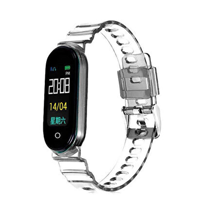 Xiaomi Mi Band 5 Mi Band 6 Kasa Korumalı Şeffaf Silikon Kordon