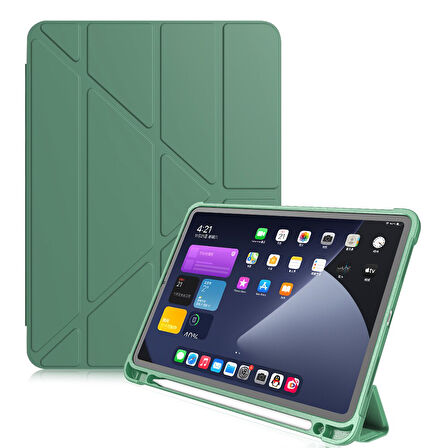 Apple iPad 5. Nesil 9.7 Kılıf Kalem Bölmeli Trifolding Case A1822 A1823