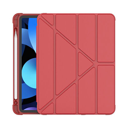 Samsung Galaxy Tab S6 Lite 2024 P620 P610 Kılıf Kalem Bölmeli Trifolding Case 13-15-17