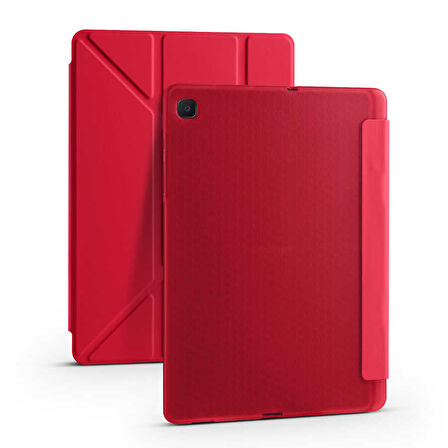 Samsung Galaxy Tab S6 Lite 2024 P620 P610 Kılıf Kalem Bölmeli Trifolding Case 13-15-17