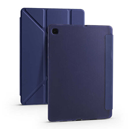 Samsung Galaxy Tab S6 Lite 2024 P620 P610 Kılıf Kalem Bölmeli Trifolding Case 13-15-17